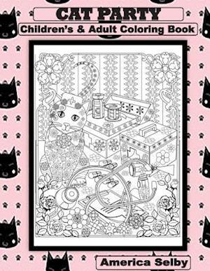 Cat Party Children's and Adult Coloring Book