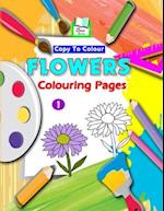 Copy To Colour Flowers Colouring Pages