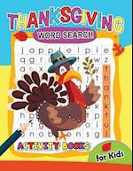 Thanksgiving Word Search Activity Book for Kids