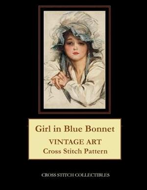 Girl in Blue Bonnet: Vintage Art Cross Stitch Pattern