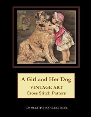 A Girl and Her Dog: Vintage Art Cross Stitch Pattern