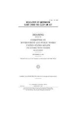 Regulation of Greenhouse Gases Under the Clean Air ACT