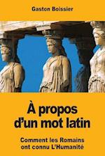 À Propos d'Un Mot Latin