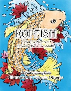 Color By Numbers Adult Coloring Book of Koi Fish