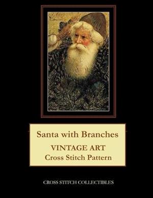 Santa with Branches: Vintage Art Cross Stitch Pattern