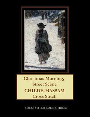 Christmas Morning, Street Scene: Childe-Hassam Cross Stitch Pattern