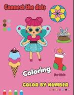 Connect the Dots Coloring for Girls Color by Number