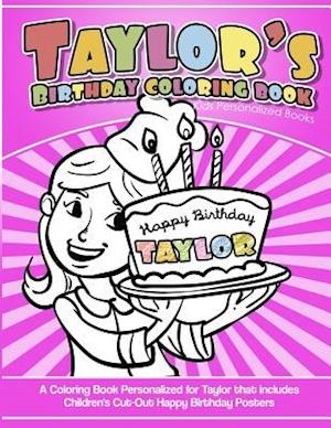 Taylor's Birthday Coloring Book Kids Personalized Books