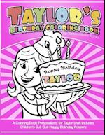 Taylor's Birthday Coloring Book Kids Personalized Books