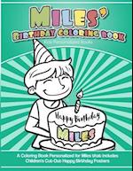 Miles's Birthday Coloring Book Kids Personalized Books