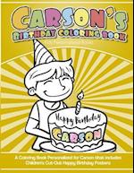 Carson`s Birthday Coloring Book Kids Personalized Books