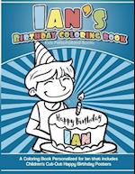 Ian's Birthday Coloring Book Kids Personalized Books