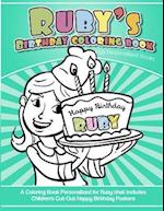 Ruby's Birthday Coloring Book Kids Personalized Books