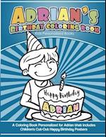 Adrian's Birthday Coloring Book Kids Personalized Books