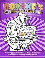 Brooke's Birthday Coloring Book Kids Personalized Books
