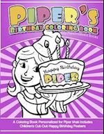 Piper's Birthday Coloring Book Kids Personalized Books