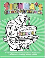 Sienna's Birthday Coloring Book Kids Personalized Books