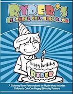 Ryder's Birthday Coloring Book Kids Personalized Books