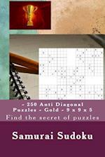 Samurai Sudoku - 250 Anti Diagonal Puzzles - Gold - 9 X 9 X 5