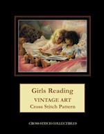 Girls Reading: Vintage Art Cross Stitch Pattern 