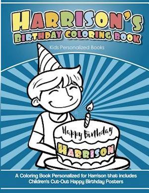 Harrison's Birthday Coloring Book Kids Personalized Books