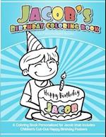 Jacob's Birthday Coloring Book Kids Personalized Books