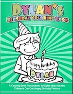 Dylan's Birthday Coloring Book Kids Personalized Books