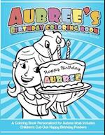Aubree's Birthday Coloring Book Kids Personalized Books
