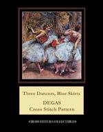 Three Dancers, Blue Skirts: Degas Cross Stitch Pattern 