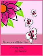 Flower and Butterflies Coloring Book for Beginner