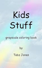Kids Stuff Grayscale Coloring Book