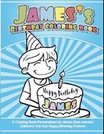 James's Birthday Coloring Book Kids Personalized Books