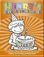 Henry's Birthday Coloring Book Kids Personalized Books