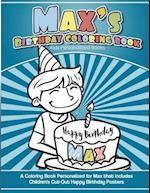 Max's Birthday Coloring Book Kids Personalized Books