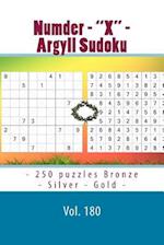 Numder - X - Argyll Sudoku - 250 Puzzles Bronze - Silver - Gold - Vol. 180