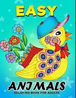 Easy Animals Coloring Book for Adults