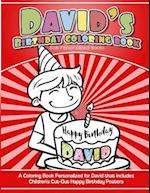 David's Birthday Coloring Book Kids Personalized Books