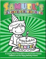 Samuel's Birthday Coloring Book Kids Personalized Books