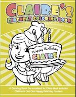 Claire's Birthday Coloring Book Kids Personalized Books