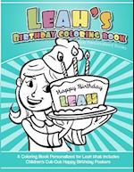 Leah's Birthday Coloring Book Kids Personalized Books