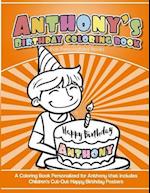 Anthony's Birthday Coloring Book Kids Personalized Books