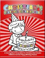 Christian's Birthday Coloring Book Kids Personalized Books