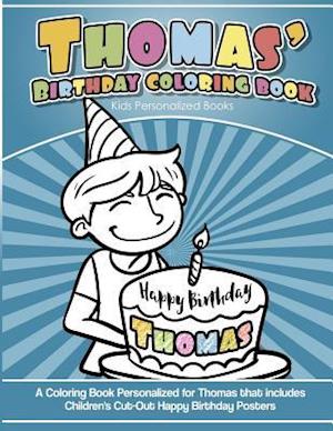 Thomas's Birthday Coloring Book Kids Personalized Books