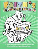 Faith's Birthday Coloring Book Kids Personalized Books