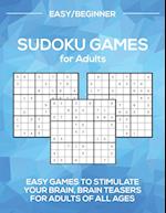 Sudoku Games for Adults Level: Easy/Beginner 