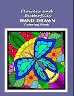 Flowers and Butterflies Hand Drawn Coloring Book