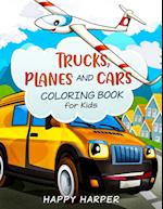 Trucks, Planes and Cars Coloring