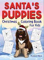 Santa's Puppies Coloring Book For Kids