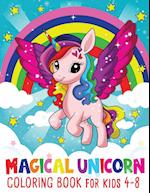 Magical Kawaii Unicorn Coloring Book