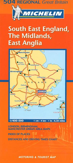 Michelin Great Britain Blad 504: South East England, The Midlands, East Anglia